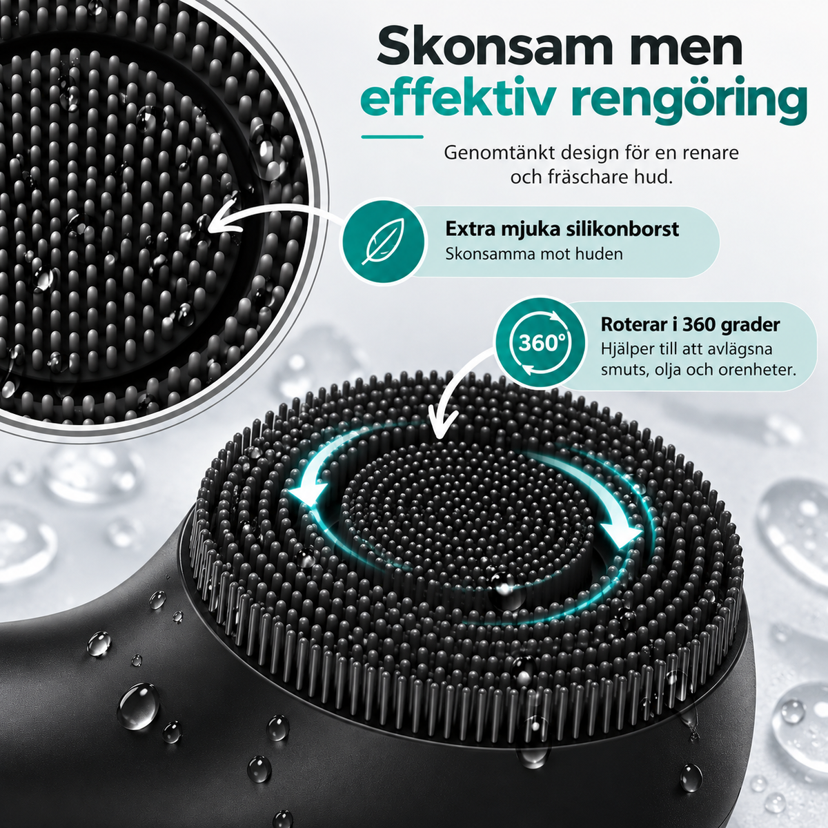 Elektrisk ansiktsborste i silikon
